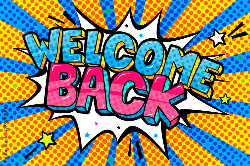 Back lettering in pop art style. Stock Vector Adobe Stock