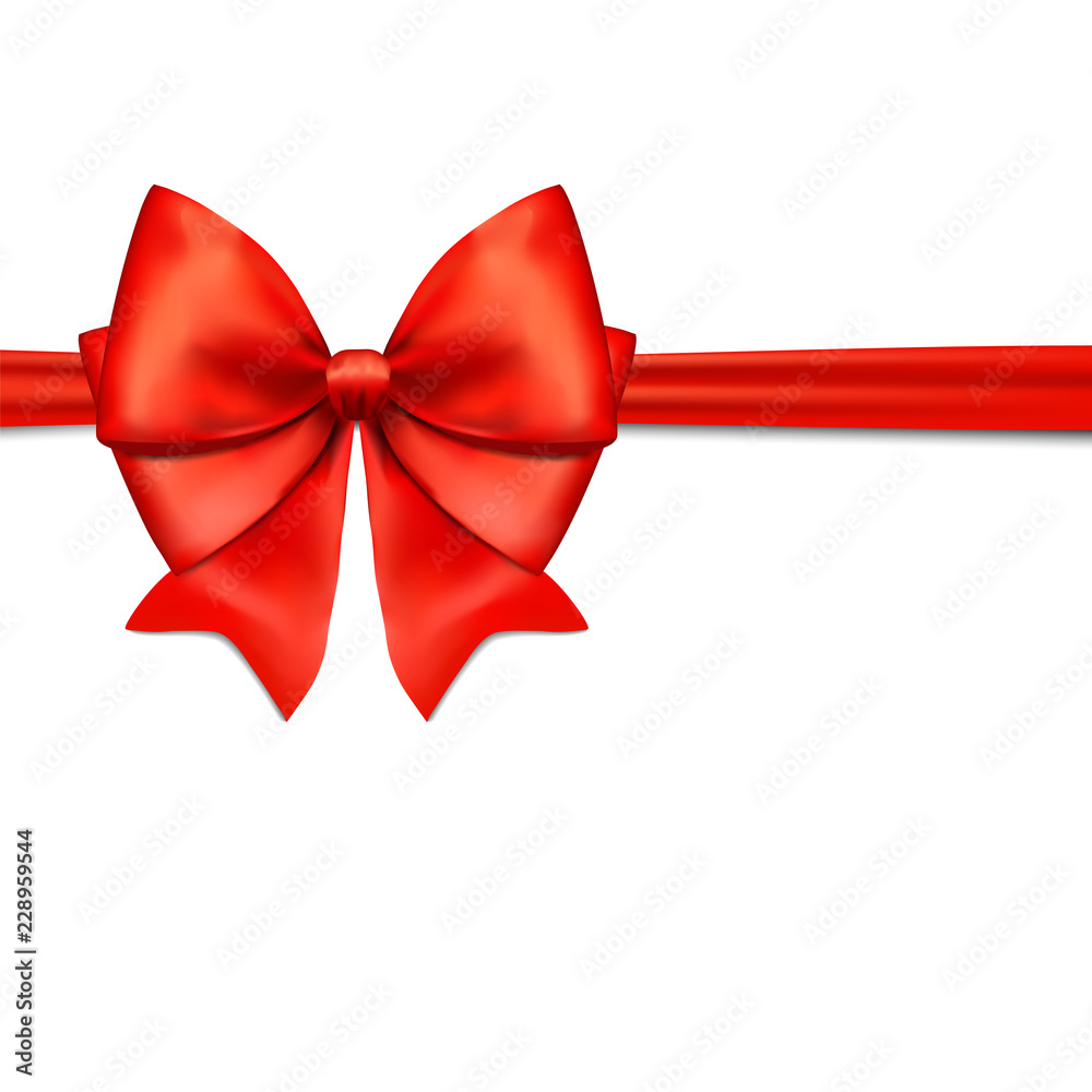 Realistic red bow isolated on white background. Realistic red bow isolated on white background.