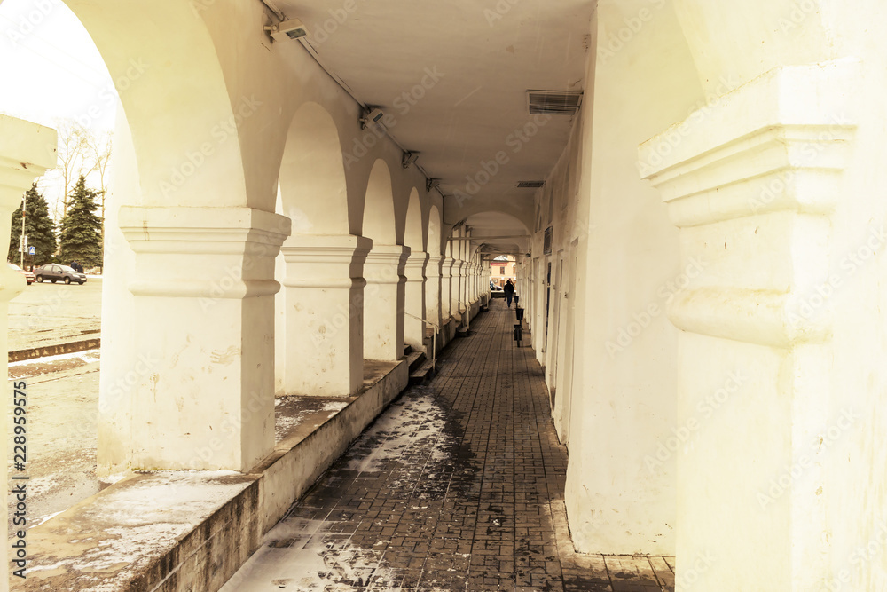 Old passage with row of archways