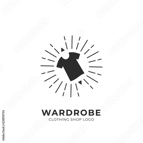 Wardrobe custom selection clothing fashion shop logo simple with shining sun burst