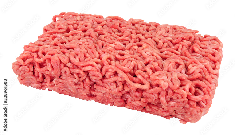 Fresh raw beef minced meat isolated on a white background Fresh raw beef minced meat isolated on a white background