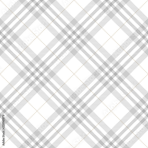 Tartan Seamless Pattern Background in Pastel Grey, Dusty Beige And White  Color  Plaid