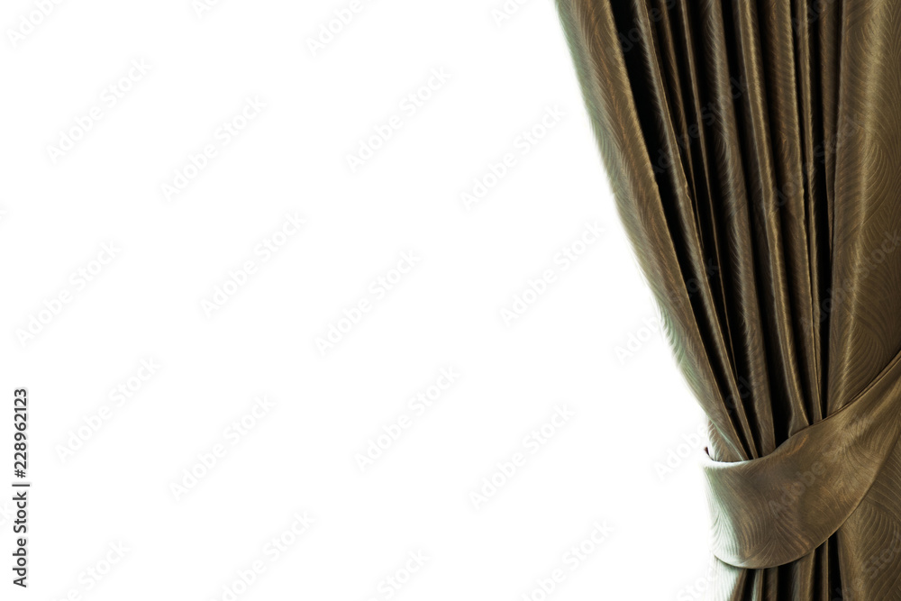 Curtain at the window on isolated white background.