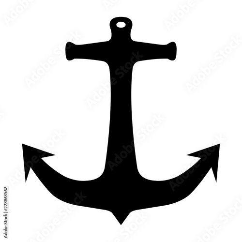 Black anchor vector icon