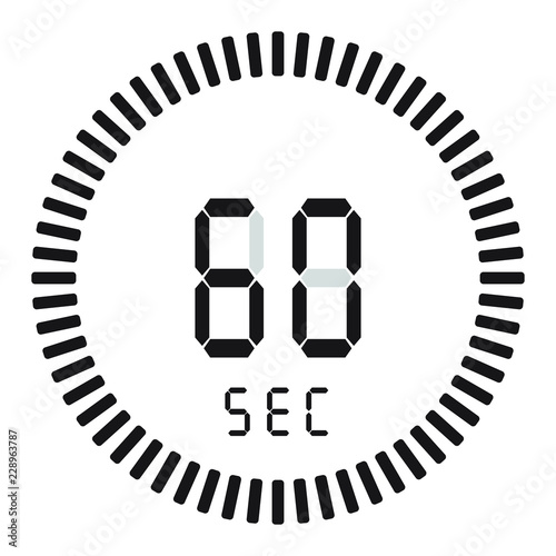 Circular countdown clock, 60 seconds wit, Stock Video