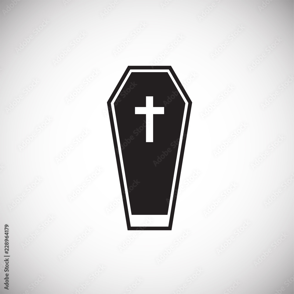 Patient death coffin on white background icon Patient death coffin on white background icon