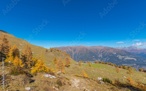 Colorful Autumn Mountain Landscape Panorama Views At Hochstadel In The Lienz Dolomites Between East Tyrol & Carinthia photo