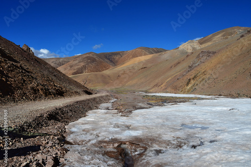 Summer in the mountains of Tibet above 5000 meters photo