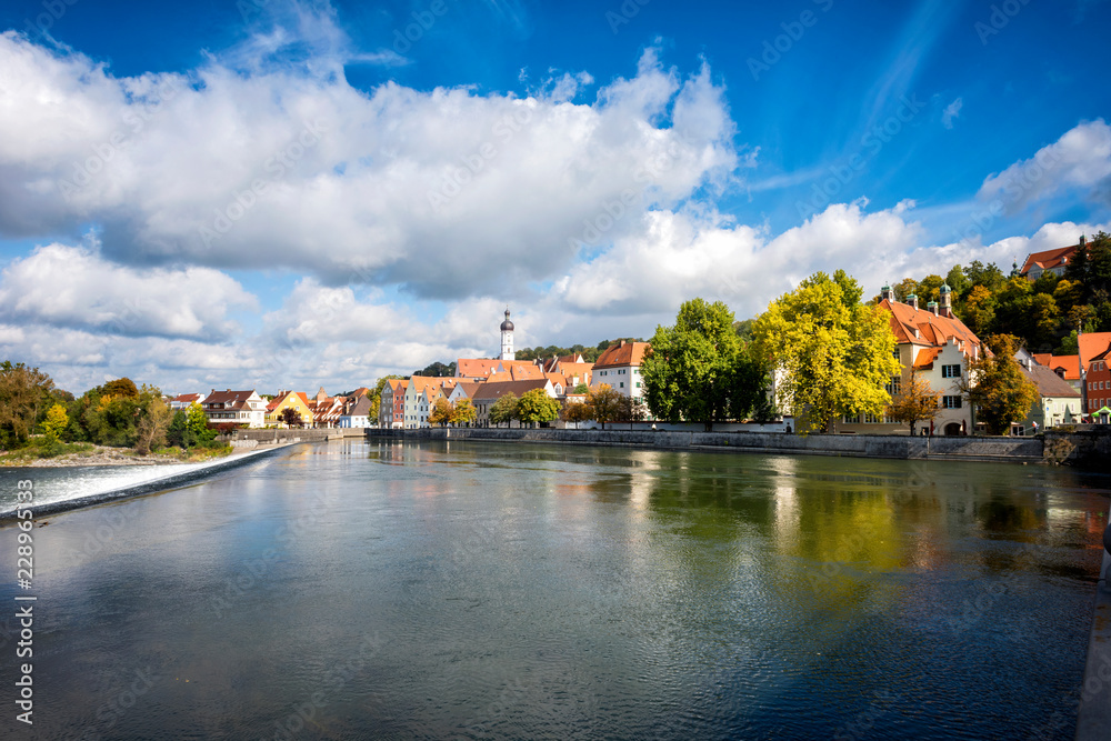An image of the beautiful Landsberg am Lech, in autumn, at Bavaria Germany