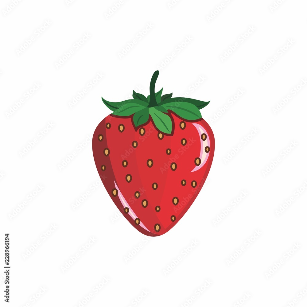 Fototapeta premium Strawberry fruit cartoon vector.