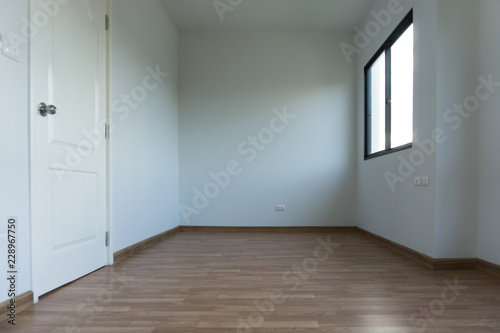 Modern new empty house room.white wallpaper interiors