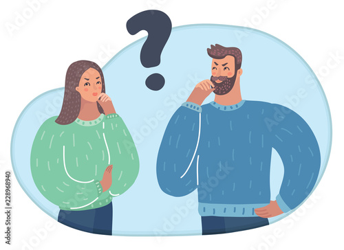 Couple workers with questions