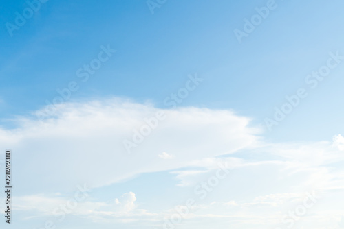 Clear blue sky with white cloud background. Clearing day and Good weather in the morning.