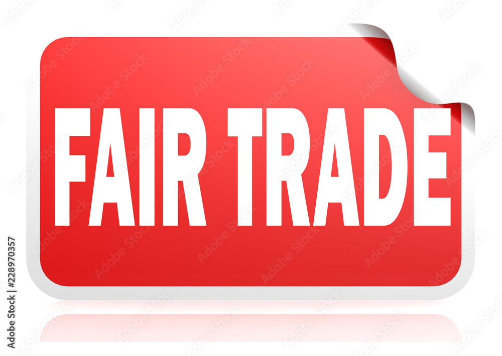 Fair trade red square banner Fair trade red square banner