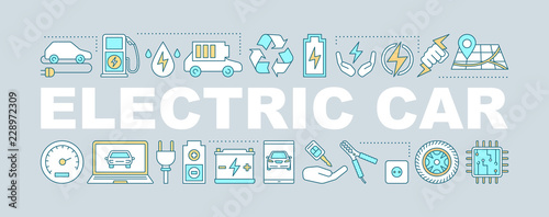 Electric car word concepts banner