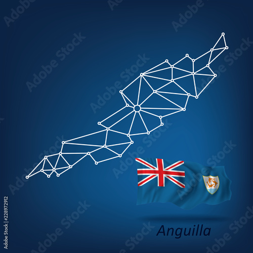 Abstract map of Anguilla