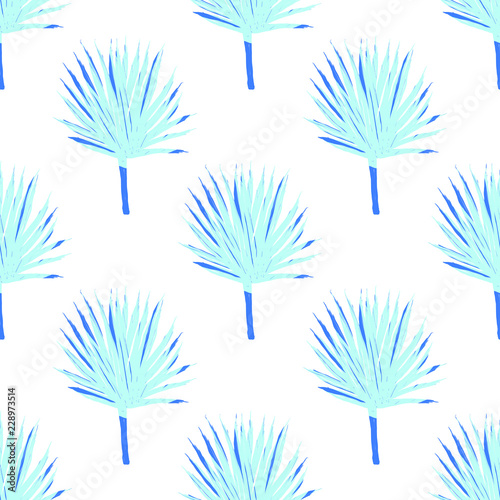 Dynamic Hand Drawn Brush Shapes and Exotic Palm Leaves Print . Illustration for Surface , Invitation , Notebook, Banner , Wrap Paper ,Textiles, Cover, Magazine ,Postcard Background ,Textile,Fashion 