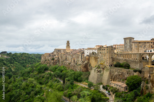 Pitigliano buildings and streets in medieval town in Tuscany © tmag