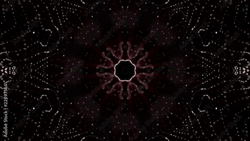 patterns of moving white particles. abstract animation. 3d rendering