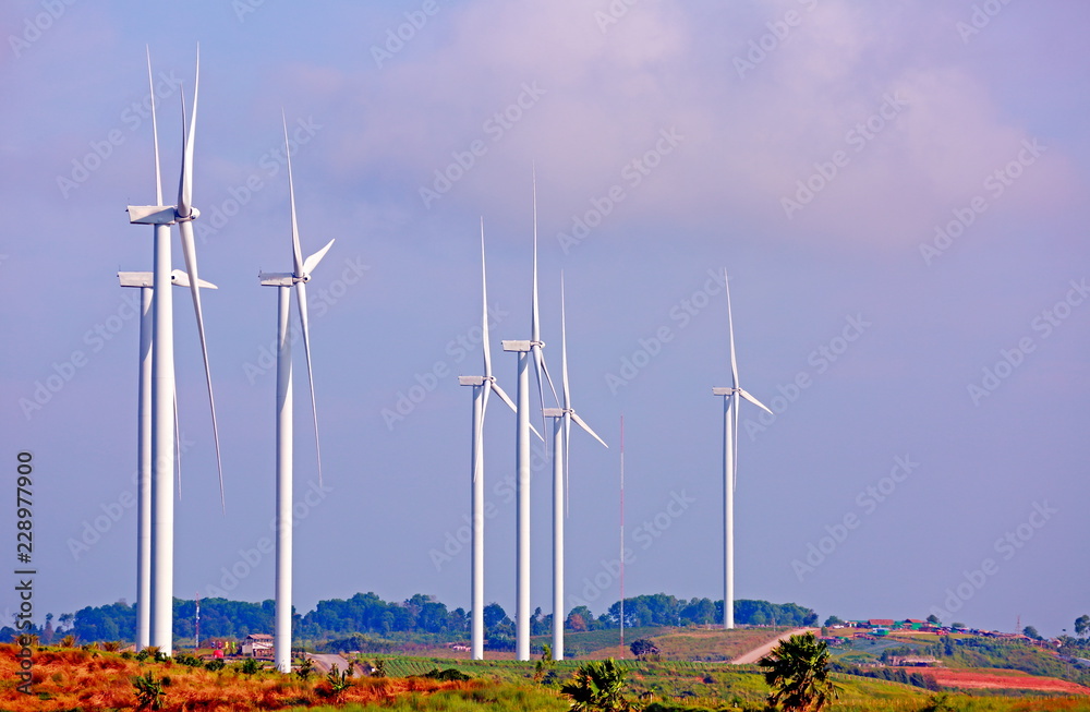 Clean wind turbines to generate electricity. Clean wind turbines to generate electricity.