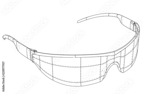 VR Virtual Reality Glasses Concept. Vector