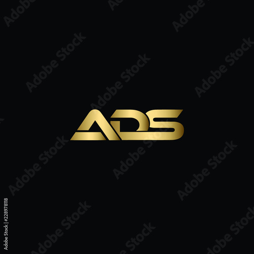 Creative Solid Minimal Letter ADS Logo Design In vector Format