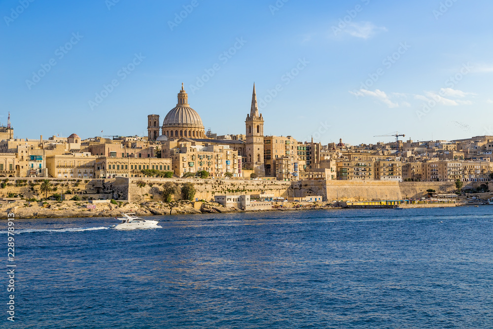Valletta, Malta. Scenic view from the Sliema