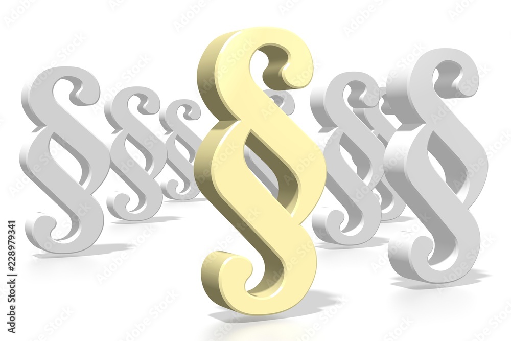 3D section signs/ paragraph signs - law/ justice concept 3D section signs/ paragraph signs - law/ justice concept