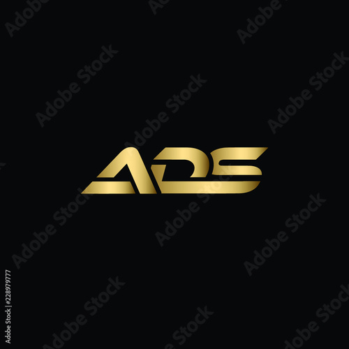 Creative Solid Minimal Letter ADS Logo Design In vector Format