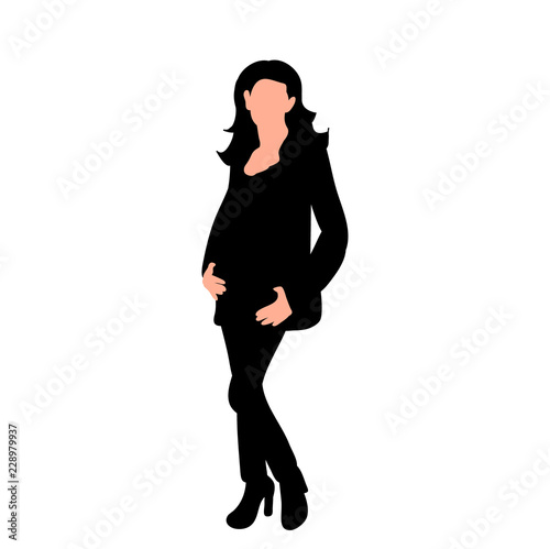 silhouette of a girl is standing