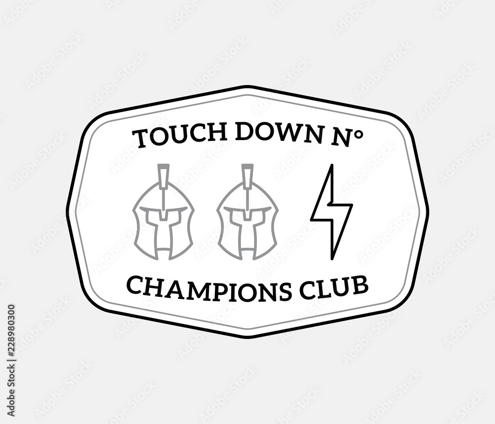 American football badge black on white American football badge black on white