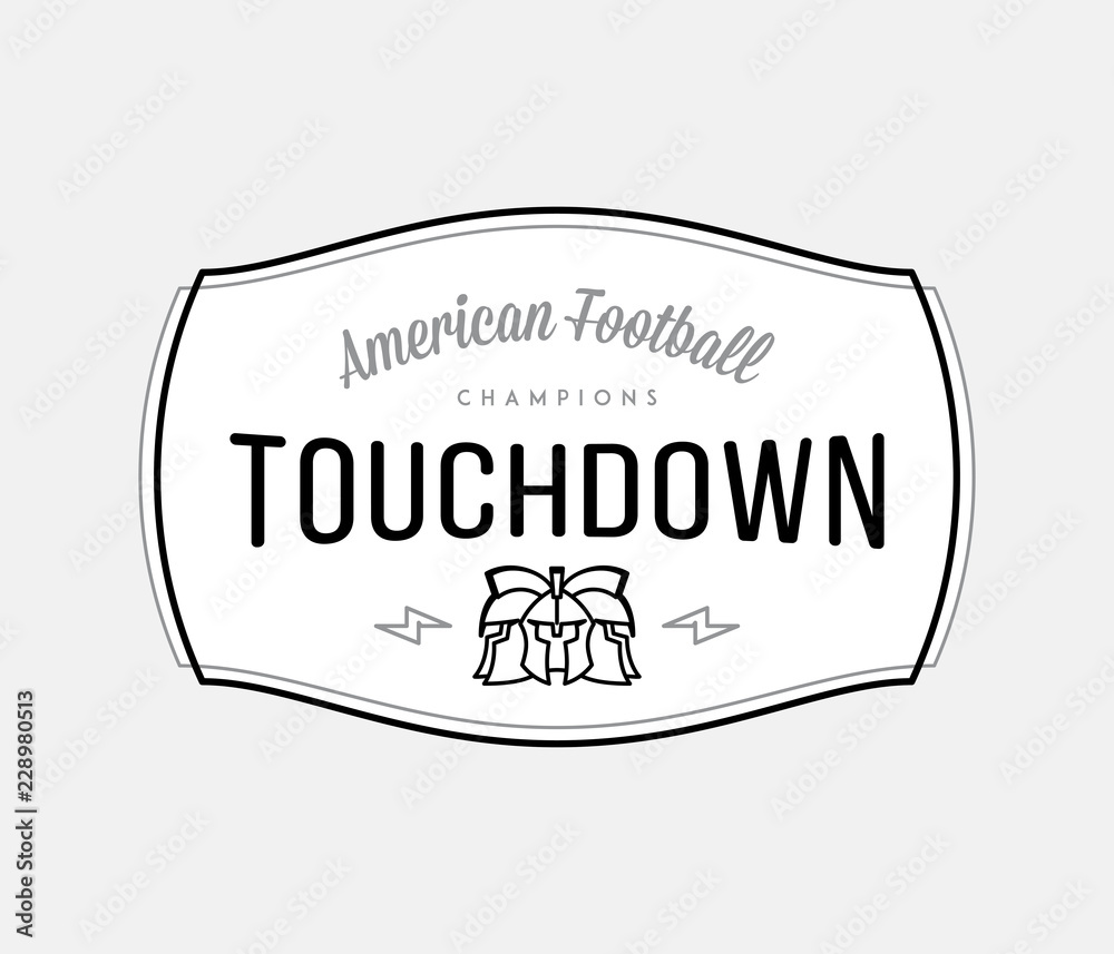 American Football modern badge black on white American Football modern badge black on white
