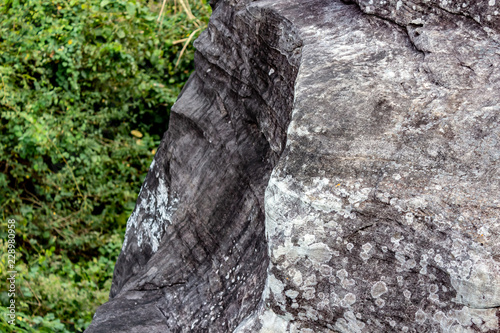 Obraz na płótnie Looking off the mountains edge at Phu Foi Lom, Udon Thani Thailand, at a wall of rock eroded by water and wind of time. w salonie