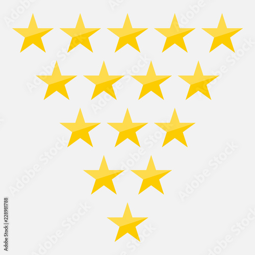 5 star rating icon vector illustration eps10. Isolated badge for website or app - stock infographics