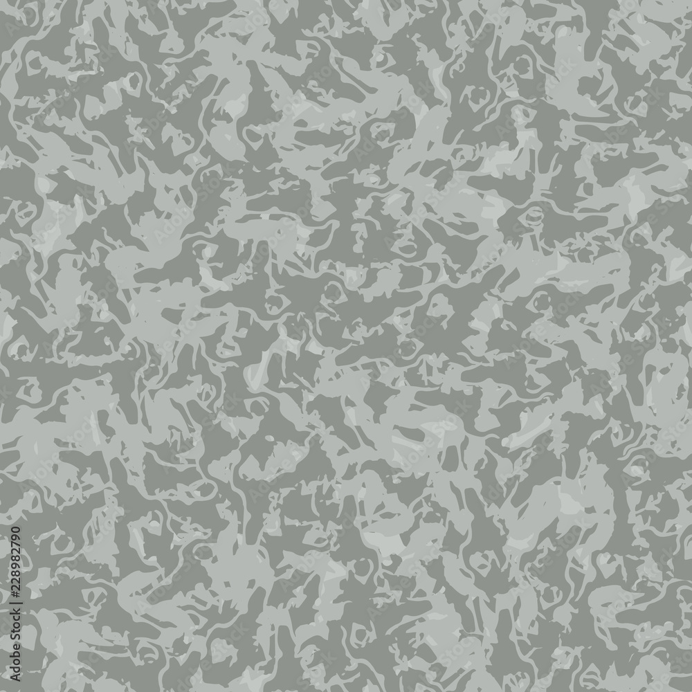 UFO military camouflage seamless pattern in different shades of gray color