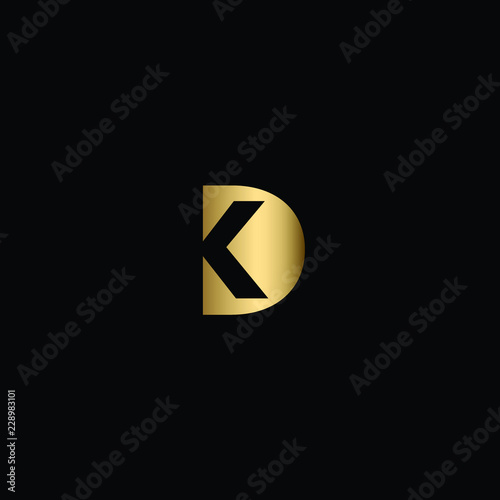 Free Download Creative Solid Minimal Letter KD or DK Logo Design In vector Format - GFXLoad