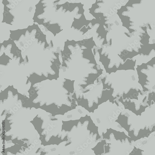 UFO military camouflage seamless pattern in different shades of gray color