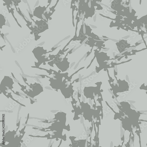 UFO military camouflage seamless pattern in different shades of gray color