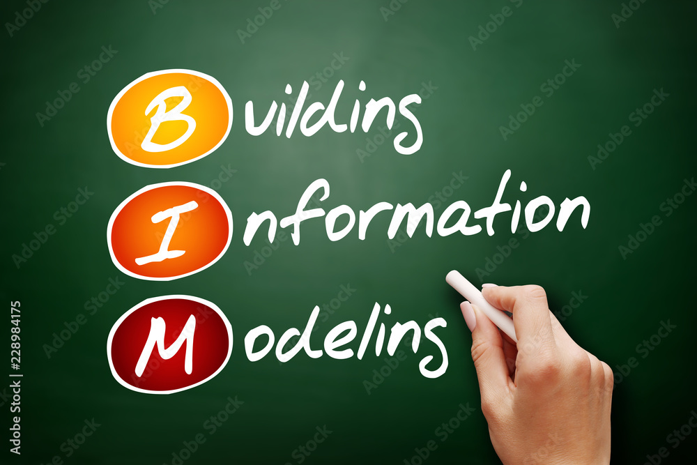 BIM - Building Information Modeling acronym, business concept background. BIM - Building Information Modeling acronym, business concept background.