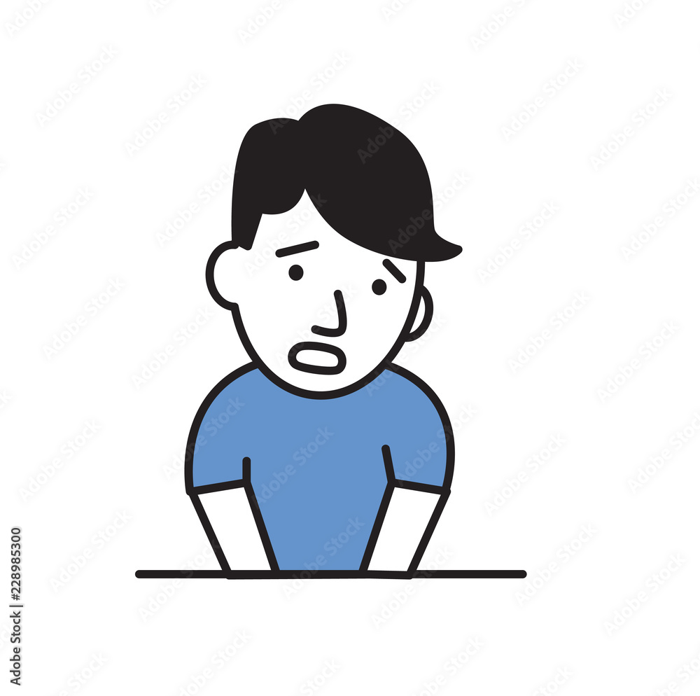 Young man wanting to pee. Guy pressing hands against his stomach as if in pain. Cartoon design icon. Flat vector illustration. Isolated on white background. Young man wanting to pee. Guy pressing hands against his stomach as if in pain. Cartoon design icon. Flat vector illustration. Isolated on white background.