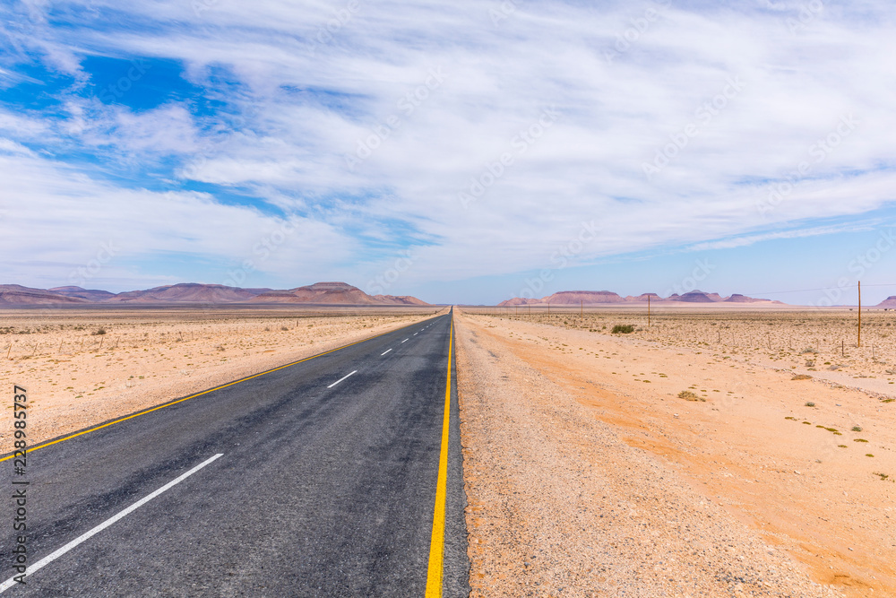 Road from Ai-Ais to Aus ( C13) in a breathtaking landscape, Namibia.