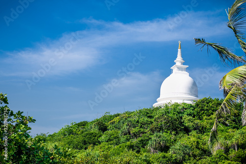 Japanese Peace Stupa on Rumassala mountain , Unawatuna,  Sri Lanka. © Aleksandar Todorovic