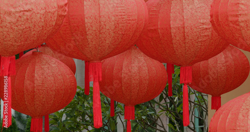 Traditional Chinese red lantern for mid autumn festival