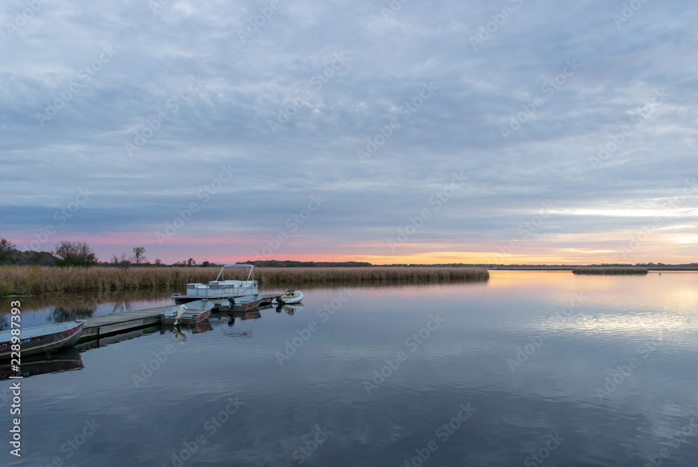 Peaceful sunrise beckons boaters