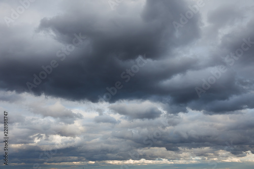 Canvas Print Natural background: dark stormy sky