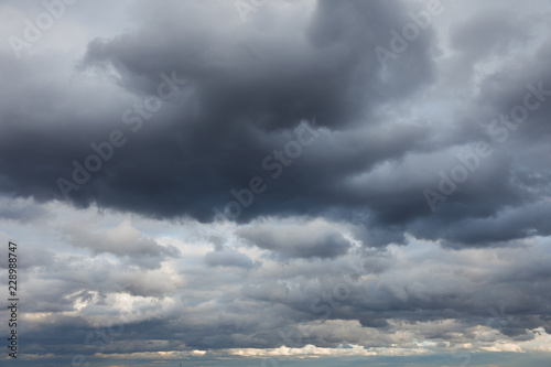 Natural background: dark stormy sky