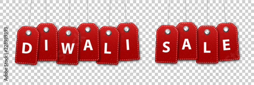 Vector realistic isolated price tags of Diwali sale logo for decoration and covering on the transparent background.