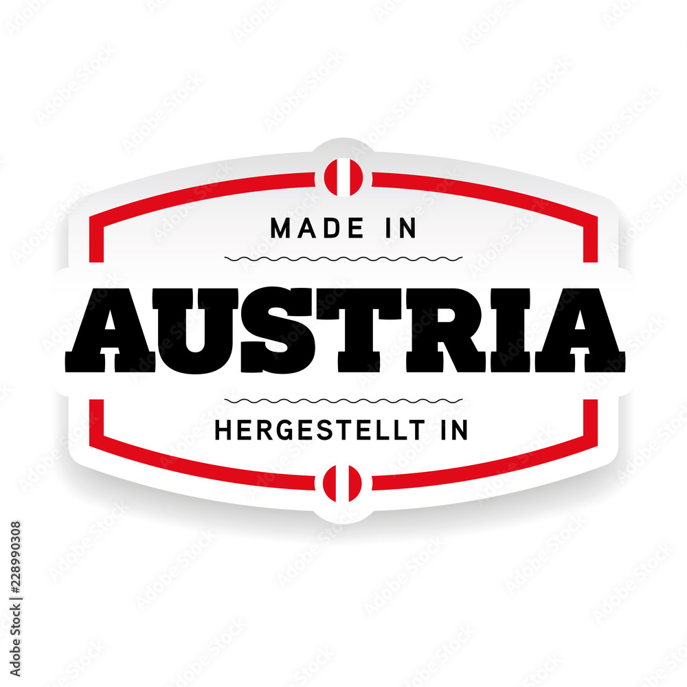 Made in Austria label Made in Austria label