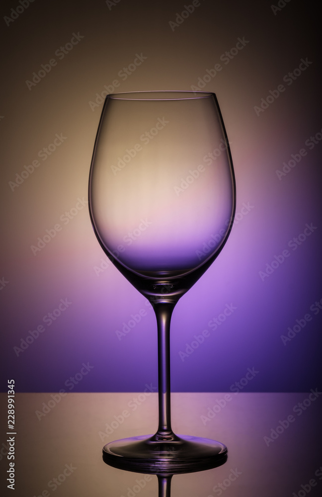 wine glass on a colored background