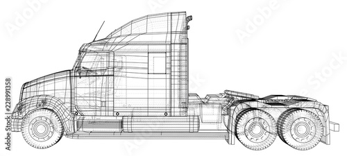 Shipping industry, logistics transportation and cargo freight transport industrial business commercial concept wire-frame. Created illustration of 3d.